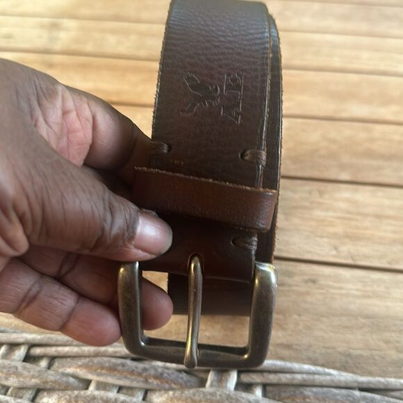 American Eagle Brown Leather Belt 36 - Picture 2 of 4